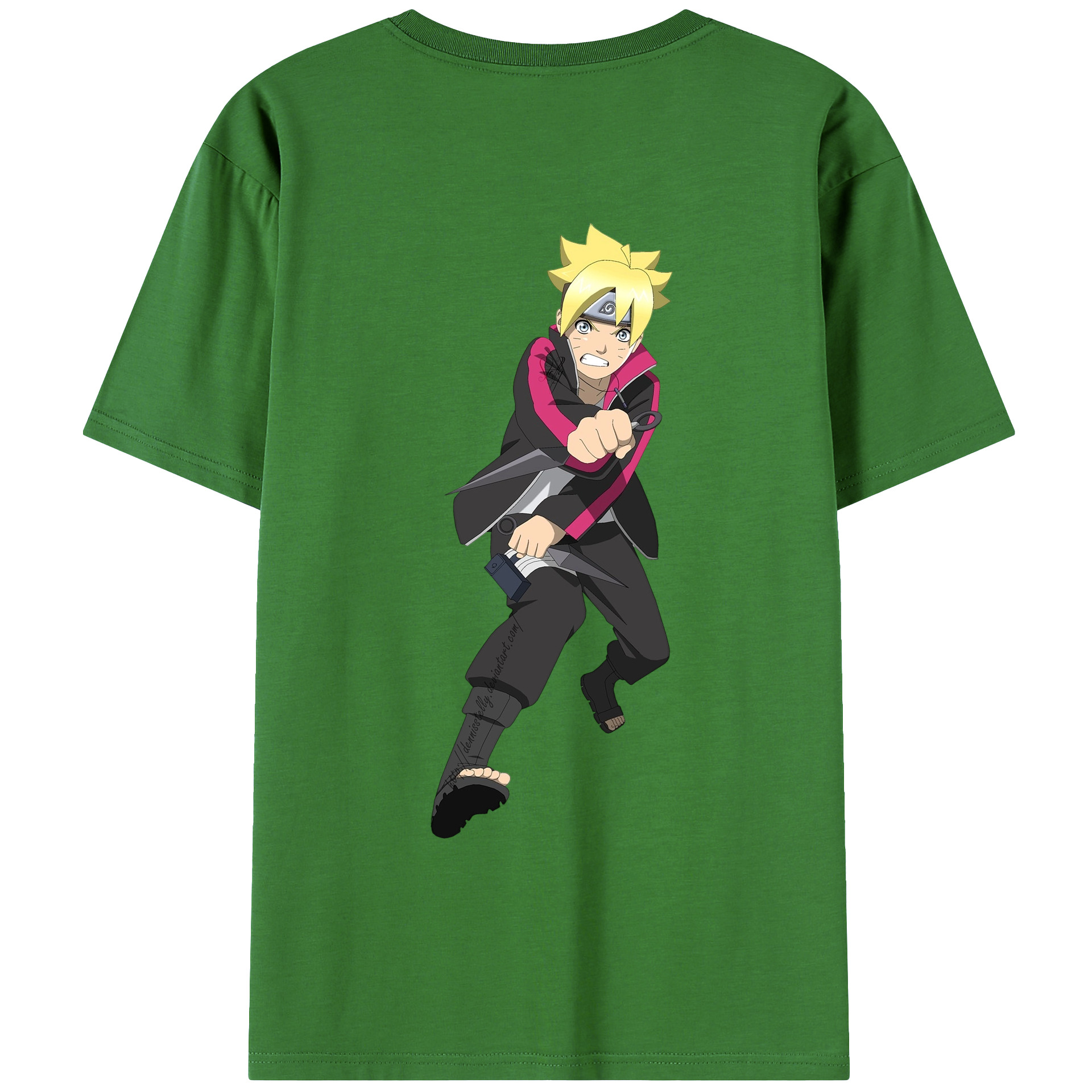 （画像用） NARUTO -ナルト- うずまき ボルト Uzumaki Boruto レディース半袖Tシャツ(バックプリント)